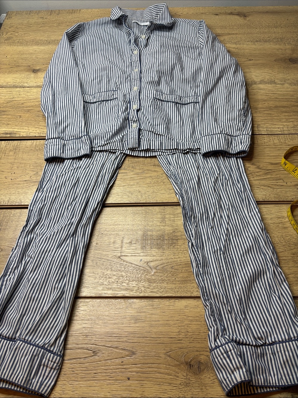 Women’s Lake Striped Blue & White 100% Cotton Pajama Set Size XS